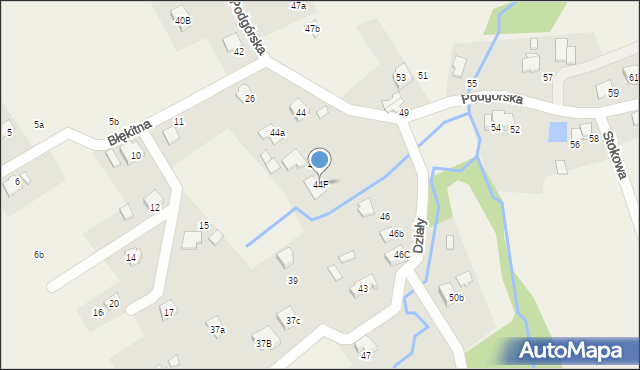 Kozy, Podgórska, 44F, mapa Kozy