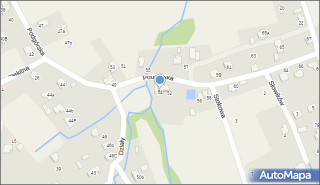 Kozy, Podgórska, 54, mapa Kozy