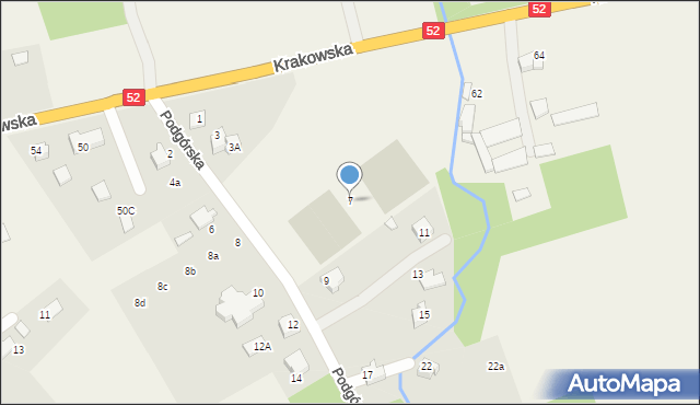 Kozy, Podgórska, 7, mapa Kozy