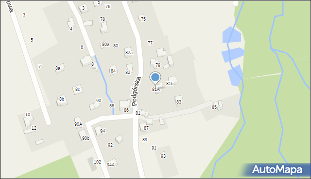 Kozy, Podgórska, 81A, mapa Kozy