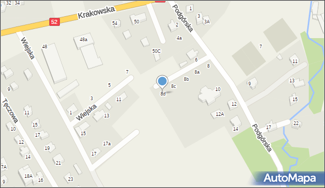 Kozy, Podgórska, 8d, mapa Kozy