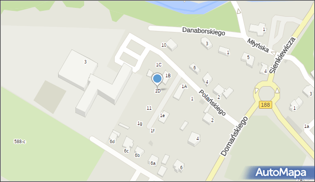 Krajenka, Polańskiego Stanisława, 1D, mapa Krajenka