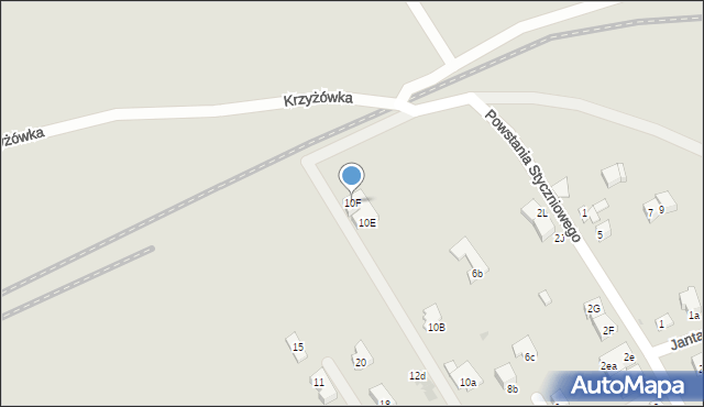 Kraków, Powstania Styczniowego, 10F, mapa Krakowa