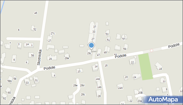 Kraków, Podole, 21, mapa Krakowa