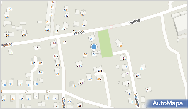 Kraków, Podole, 24, mapa Krakowa