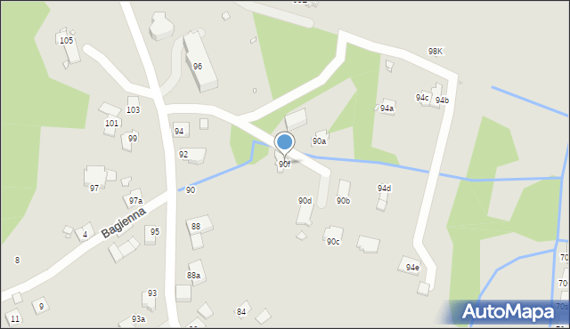 Kraków, Podgórki Tynieckie, 90f, mapa Krakowa