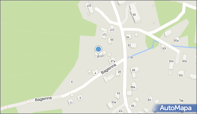 Kraków, Podgórki Tynieckie, 97, mapa Krakowa