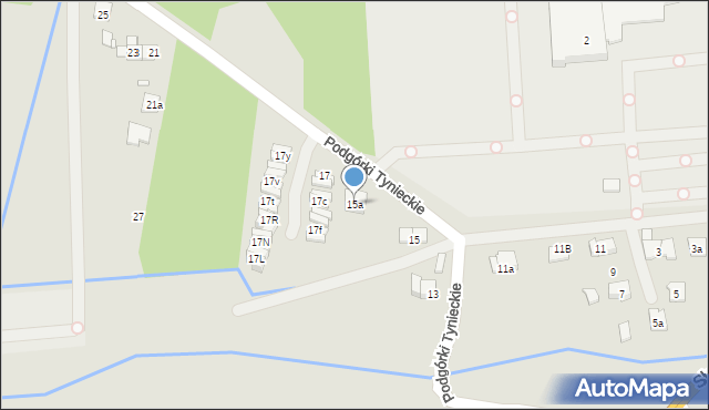 Kraków, Podgórki Tynieckie, 15a, mapa Krakowa