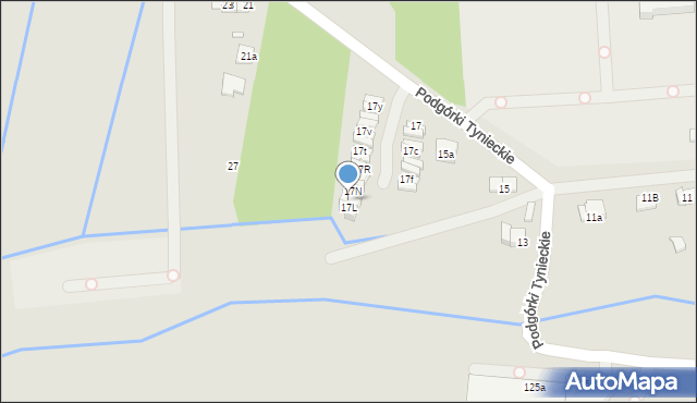 Kraków, Podgórki Tynieckie, 17M, mapa Krakowa