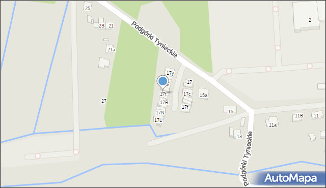 Kraków, Podgórki Tynieckie, 17t, mapa Krakowa