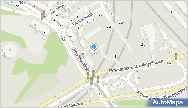 Kraków, Powstańców Wielkopolskich, 1a, mapa Krakowa