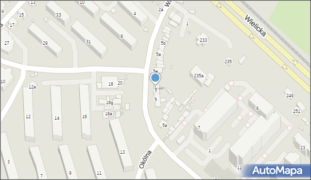 Kraków, Polonijna, 3, mapa Krakowa