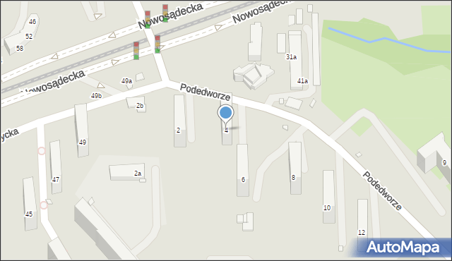 Kraków, Podedworze, 4, mapa Krakowa