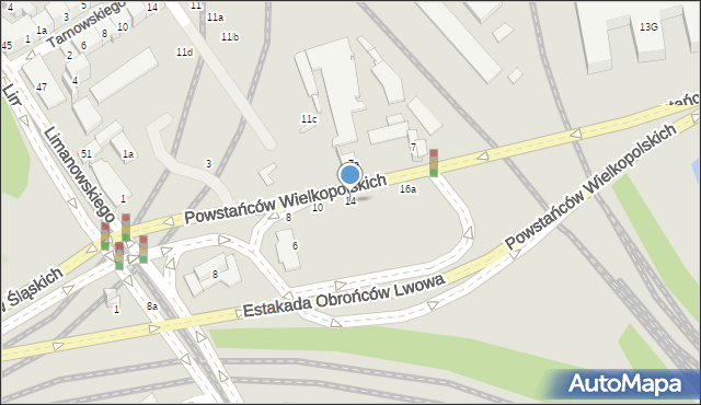 Kraków, Powstańców Wielkopolskich, 14, mapa Krakowa