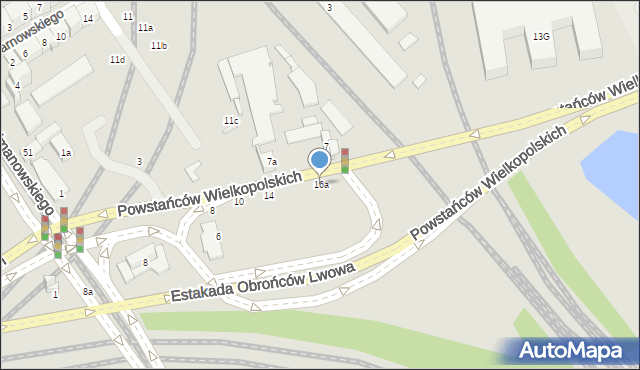 Kraków, Powstańców Wielkopolskich, 16a, mapa Krakowa