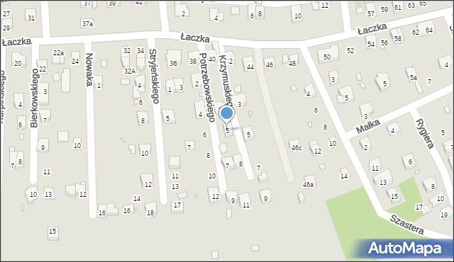 Kraków, Potrzebowskiego Jerzego, 5, mapa Krakowa