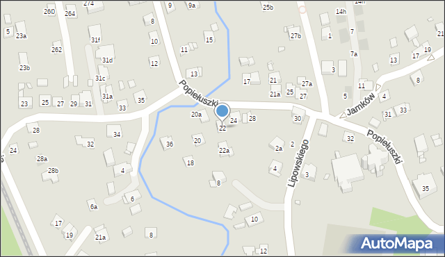 Kraków, Popiełuszki Jerzego, bł. ks., 22, mapa Krakowa