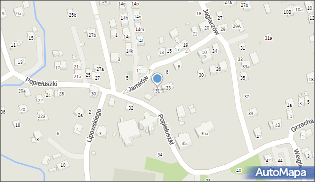 Kraków, Popiełuszki Jerzego, bł. ks., 31, mapa Krakowa