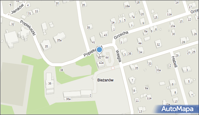Kraków, Popiełuszki Jerzego, bł. ks., 42, mapa Krakowa