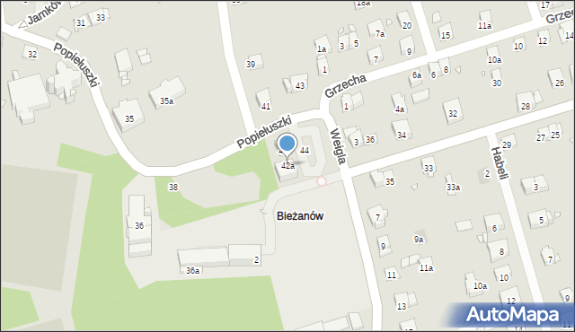 Kraków, Popiełuszki Jerzego, bł. ks., 42a, mapa Krakowa