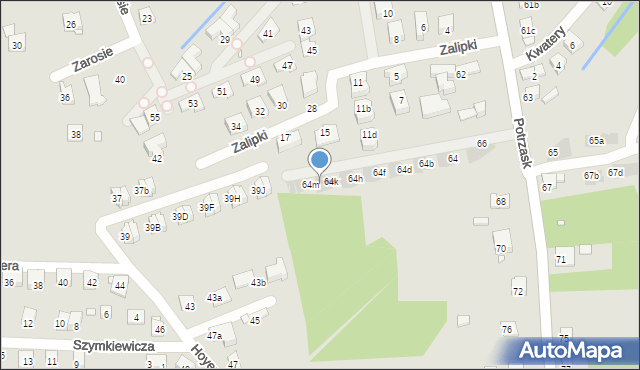 Kraków, Potrzask, 64l, mapa Krakowa