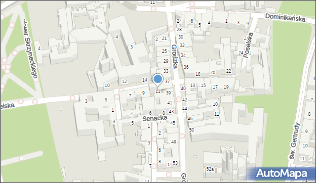 Kraków, Poselska, 11, mapa Krakowa