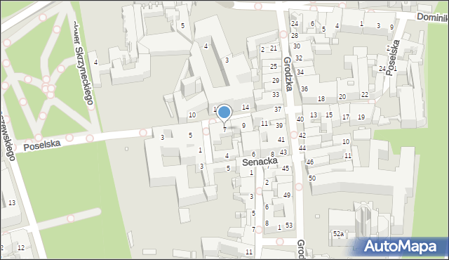 Kraków, Poselska, 7, mapa Krakowa