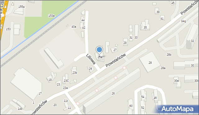 Kraków, Powstańców, 25a, mapa Krakowa