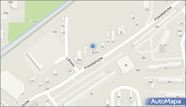 Kraków, Powstańców, 27, mapa Krakowa