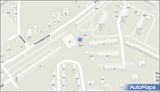 Kraków, Powstańców, 28a, mapa Krakowa