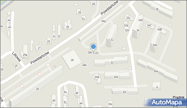 Kraków, Powstańców, 28d, mapa Krakowa