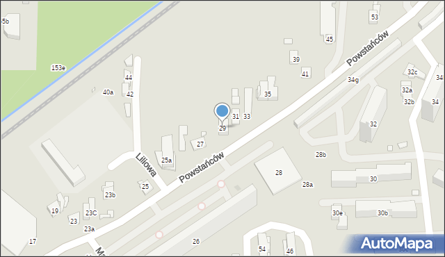 Kraków, Powstańców, 29, mapa Krakowa