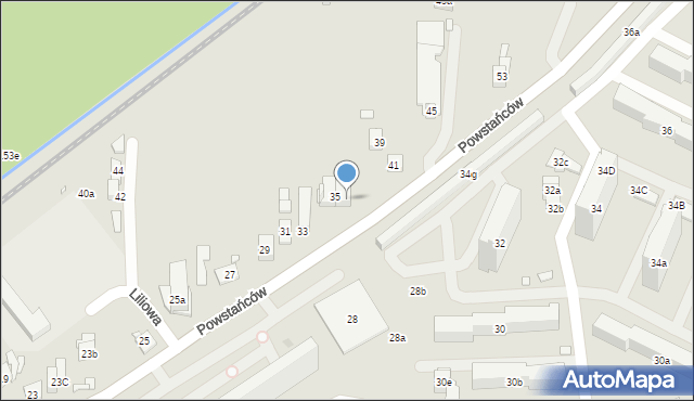 Kraków, Powstańców, 37, mapa Krakowa