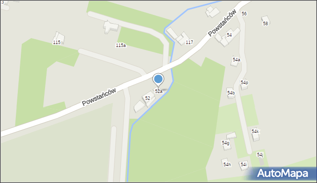 Kraków, Powstańców, 52a, mapa Krakowa