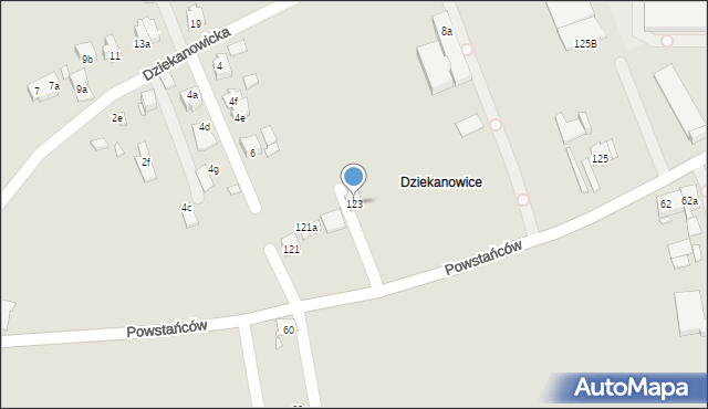 Kraków, Powstańców, 123, mapa Krakowa