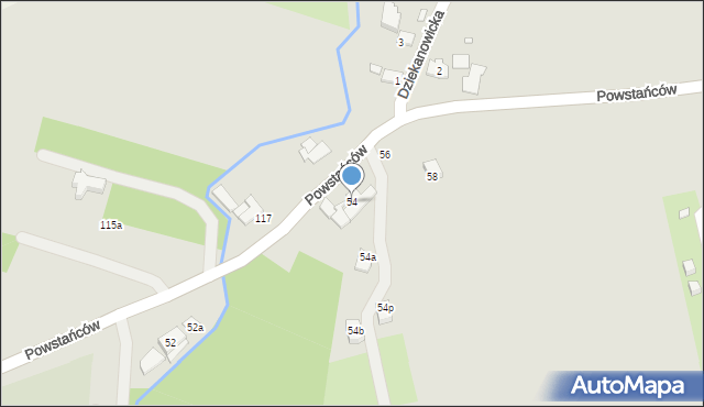 Kraków, Powstańców, 54, mapa Krakowa