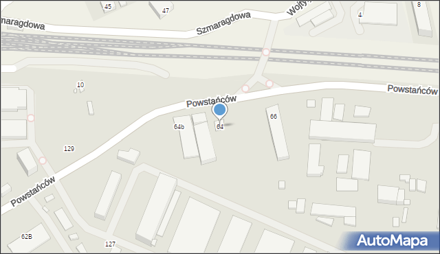 Kraków, Powstańców, 64, mapa Krakowa