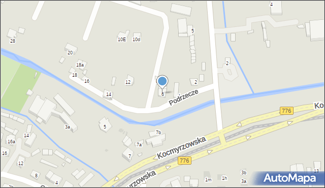 Kraków, Podrzecze, 6, mapa Krakowa