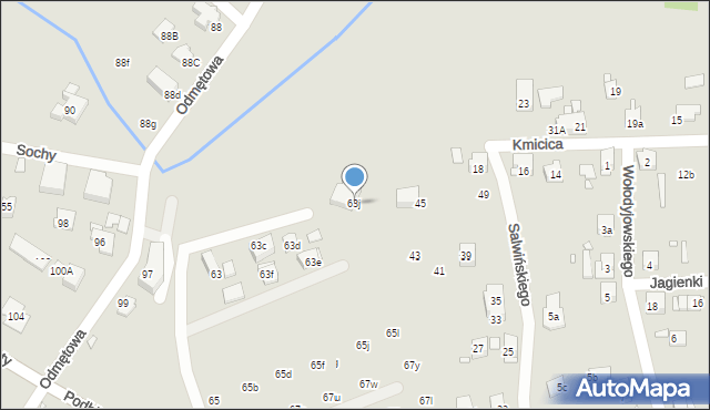 Kraków, Podbipięty Longinusa, 63j, mapa Krakowa