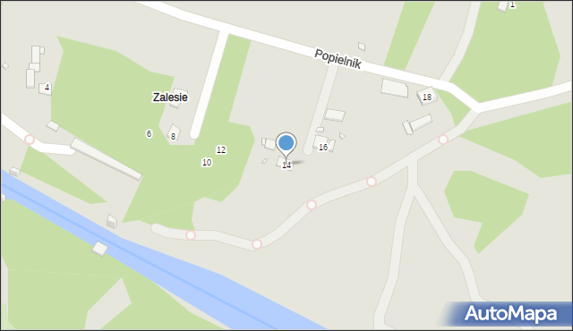 Kraków, Popielnik, 14, mapa Krakowa