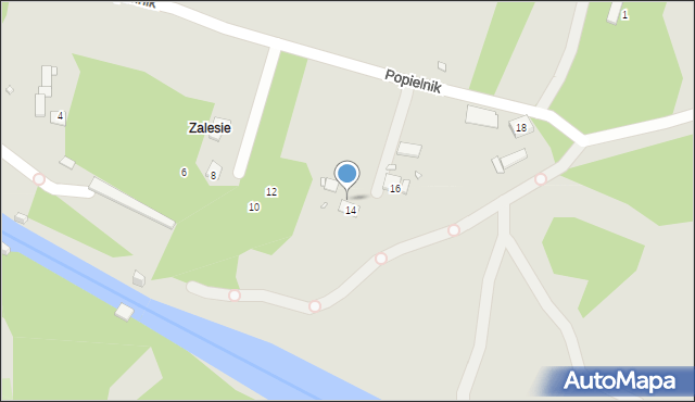 Kraków, Popielnik, 14A, mapa Krakowa