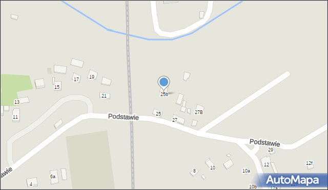 Kraków, Podstawie, 25b, mapa Krakowa