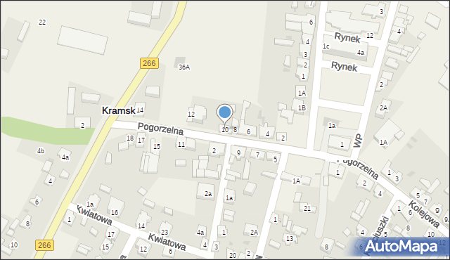 Kramsk, Pogorzelna, 10, mapa Kramsk