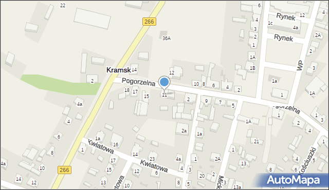 Kramsk, Pogorzelna, 11, mapa Kramsk