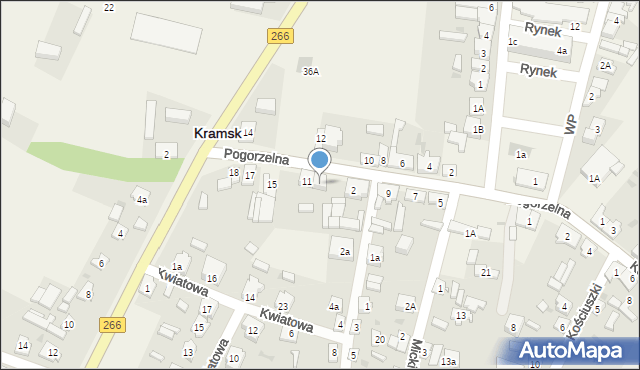 Kramsk, Pogorzelna, 11A, mapa Kramsk