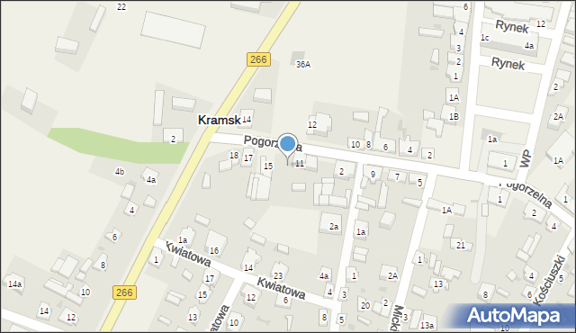 Kramsk, Pogorzelna, 13, mapa Kramsk