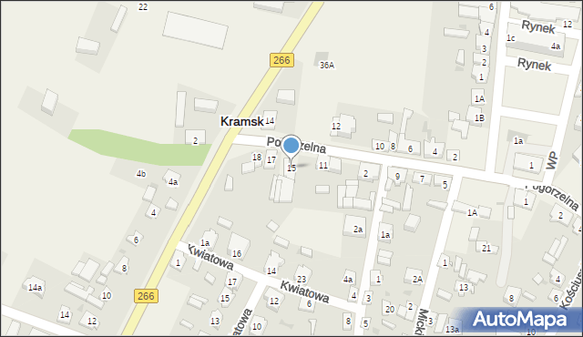 Kramsk, Pogorzelna, 15, mapa Kramsk