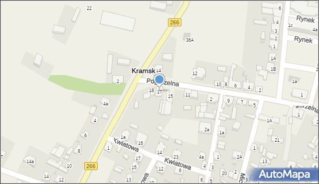 Kramsk, Pogorzelna, 17, mapa Kramsk