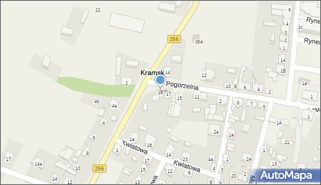 Kramsk, Pogorzelna, 18, mapa Kramsk