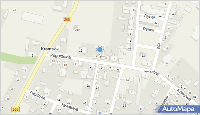 Kramsk, Pogorzelna, 8, mapa Kramsk